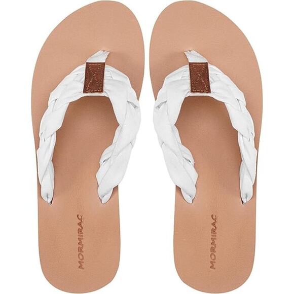 Elegant White Braided Platform Sandals - Picture 4 of 6